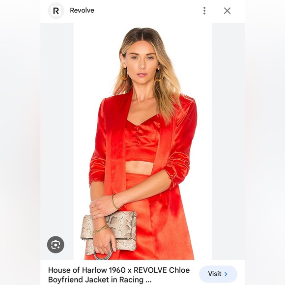 House of Harlow Red satin blazer jacket - Picture 4 of 5